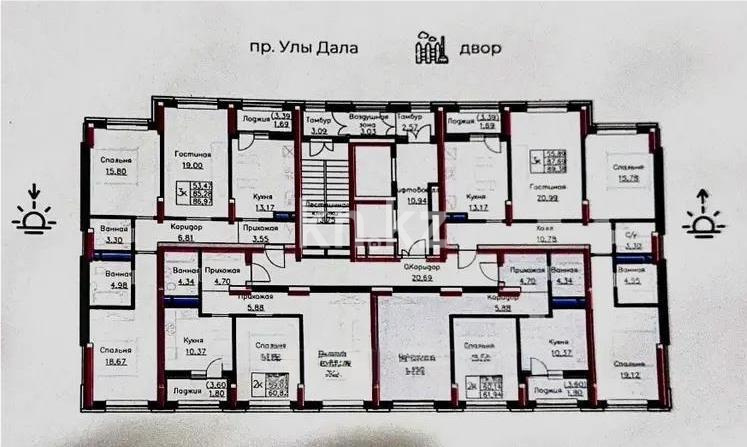 Продажа 2-комнатной квартиры, 62 м², ул. Е-908, дом  24 в Астане