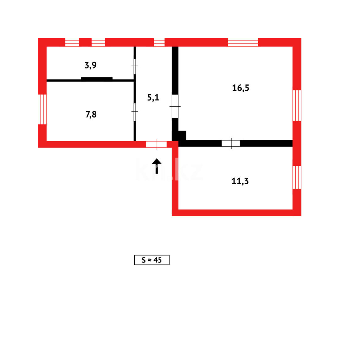 Продажа 2-комнатной квартиры, 44 м² в Караганде - фото 11