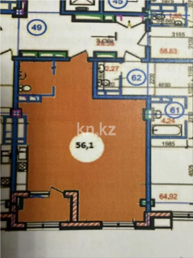 Продажа 2-комнатной квартиры, 56.1 м² в Алматы