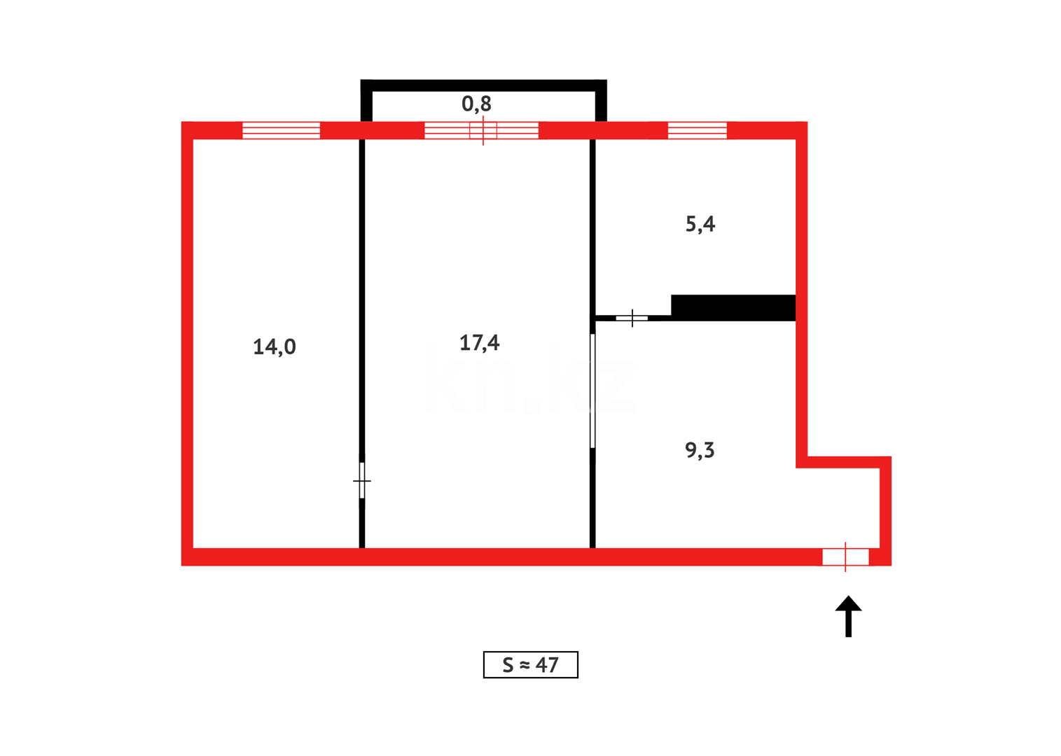 Продажа 2-комнатной квартиры, 46 м², пр. Момышулы в Темиртау - фото 10