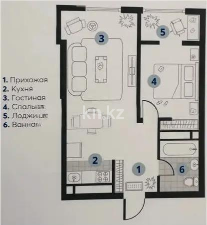 Продажа 2-комнатной квартиры, 50.2 м², пр. Райымбека, дом  349/1 в Алматы - фото 2