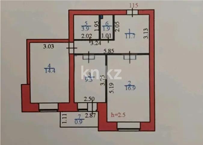 Продажа 2-комнатной квартиры, 59 м² в Астане - фото 6