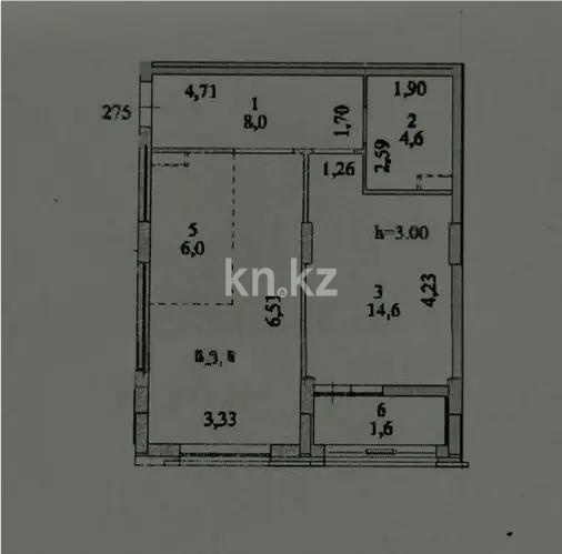 Продажа 2-комнатной квартиры, 50.1 м² в Астане