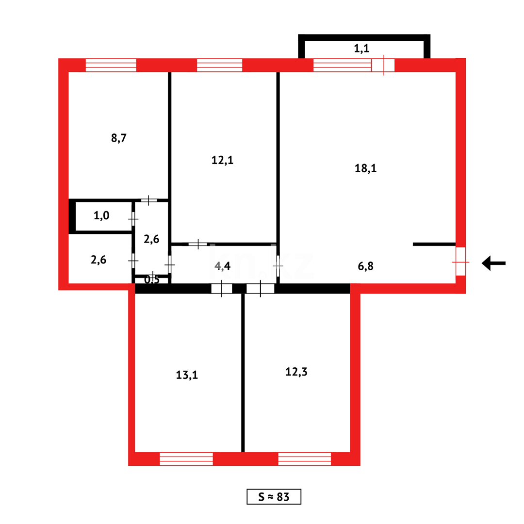 Продажа 4-комнатной квартиры, 82 м² в Шахтинске - фото 11