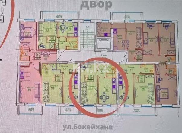 Продажа 1-комнатной квартиры, 43.1 м², ул. Бокейхана, дом  13 стр в Астане