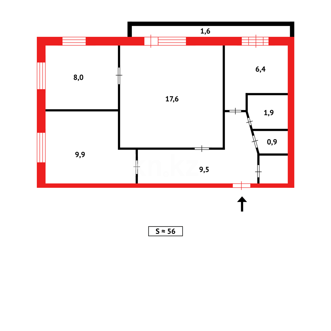Продажа 3-комнатной квартиры, 56 м² в Темиртау - фото 12