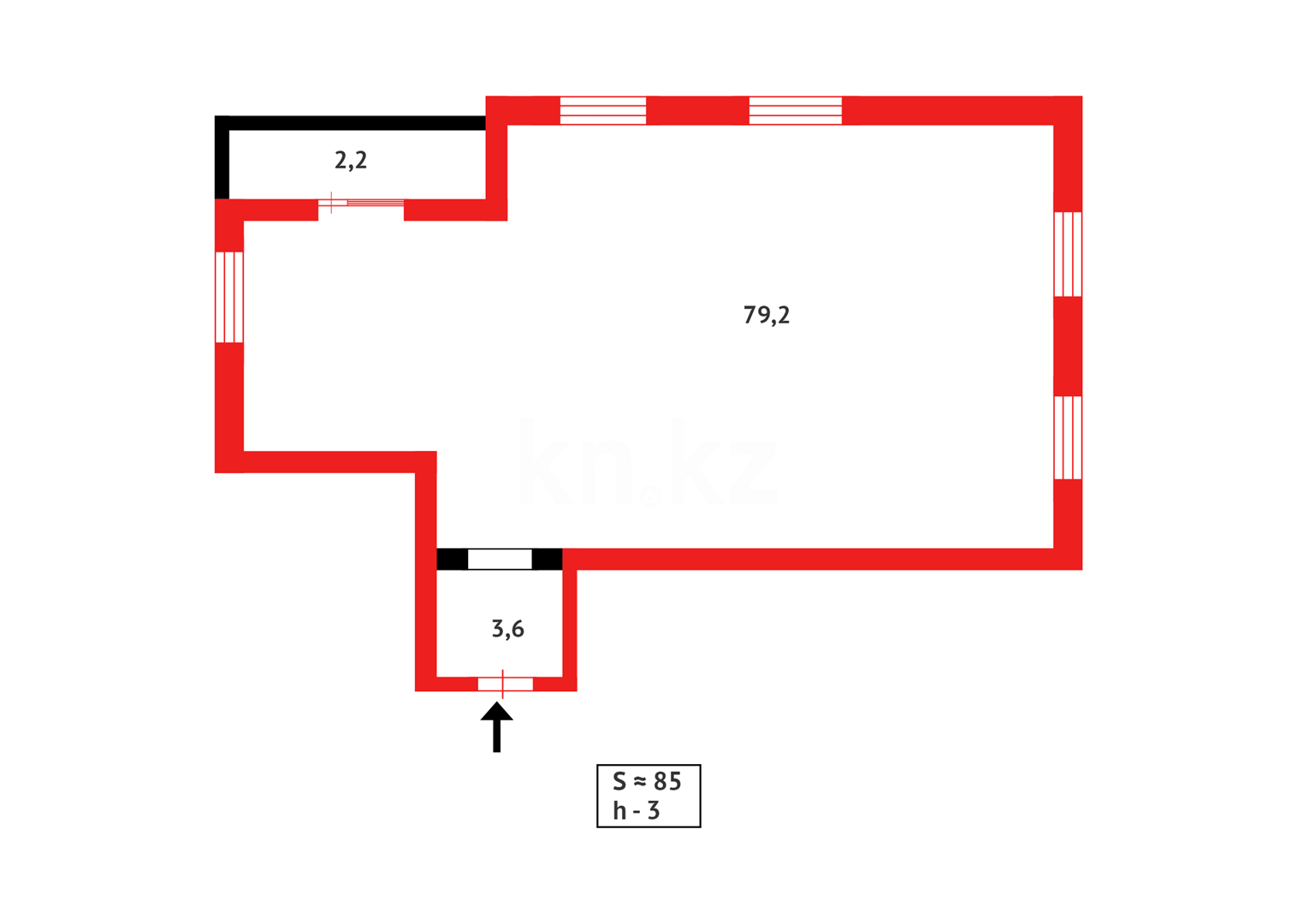Продажа 3-комнатной квартиры, 85 м², ул. Таттимбета, дом  19/7 в Караганде