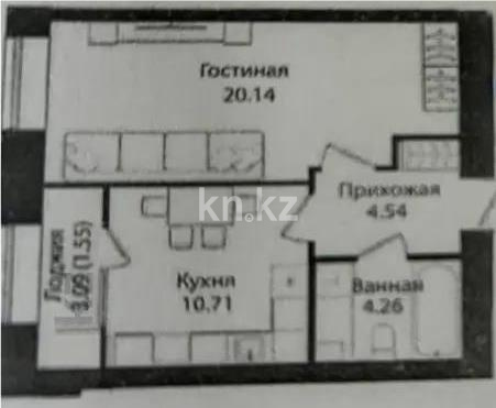 Продажа 1-комнатной квартиры, 41.2 м² в Астане