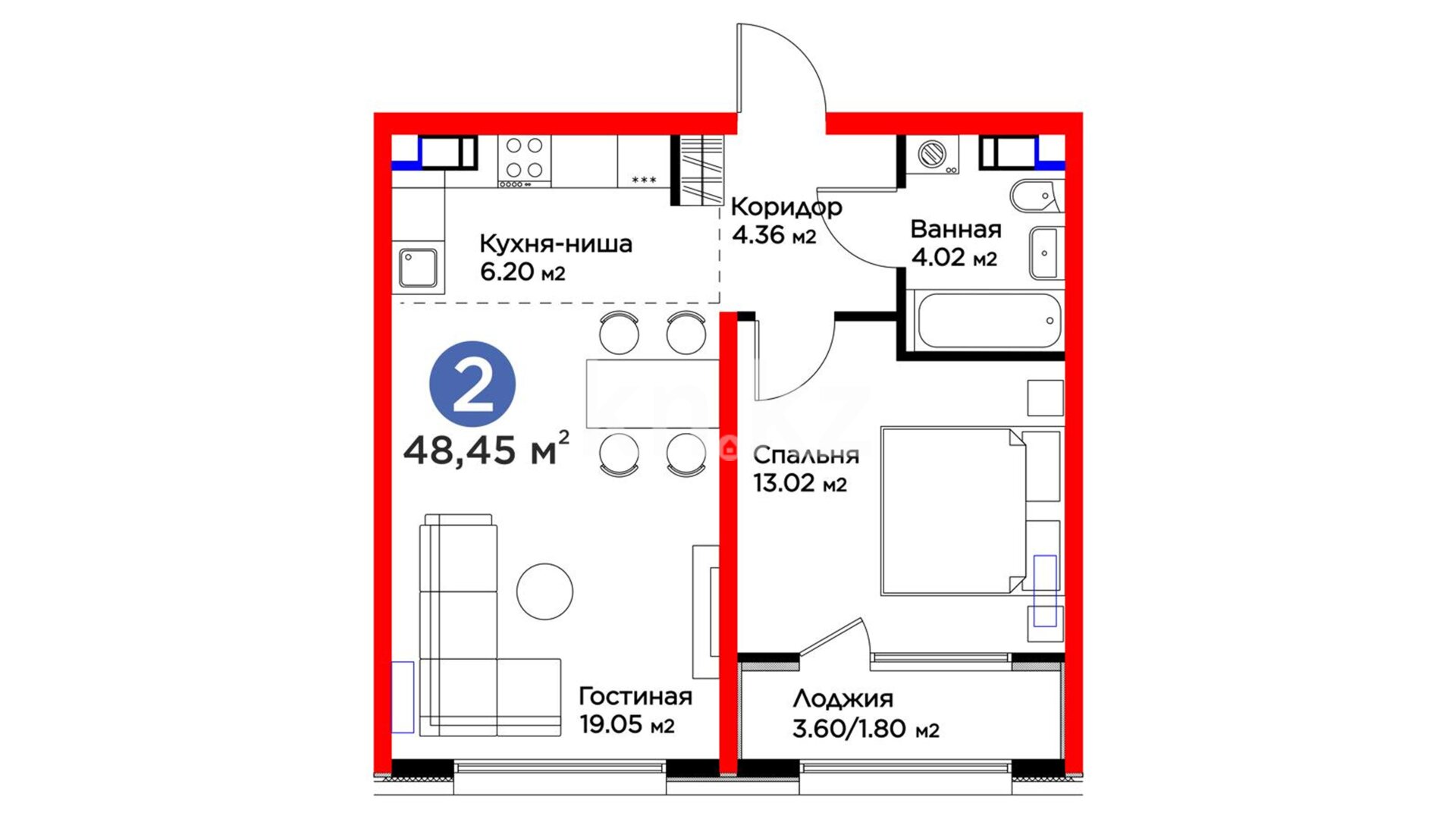 ЖК Arena City. Park, 2-комнатная, цена 40 832 000 ₸, 880 000 ₸&nbsp;/&nbsp;м²