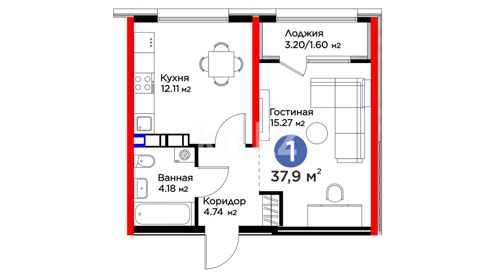 ЖК Arena City. Park, 2-комнатная, цена 43 472 000 ₸, 880 000 ₸&nbsp;/&nbsp;м²