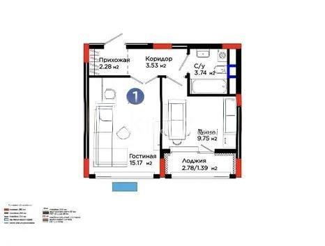 Продажа 1-комнатной квартиры, 36 м² в Астане