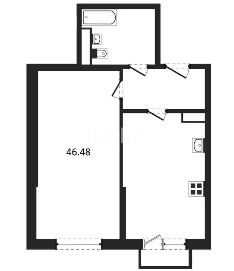 Продажа 2-комнатной квартиры, 46.5 м², мкр-н Нуркент, дом  6/2 в Алматы