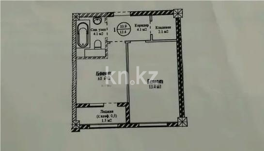 Продажа 1-комнатной квартиры, 37 м² в Астане