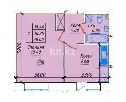 Продажа 1-комнатной квартиры, 38 м², ул. Нажимеденова, дом  15 в Астане - фото 7