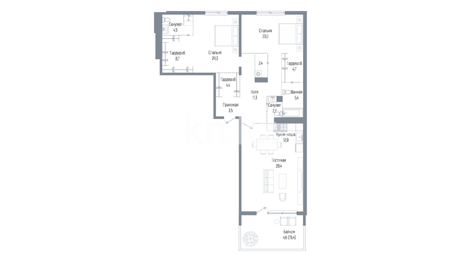 ЖК Benelux, 3-комнатная, цена 246 060 000 ₸, 1 800 000 ₸&nbsp;/&nbsp;м²
