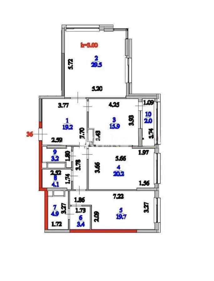Продажа 3-комнатной квартиры, 122.2 м² в Астане