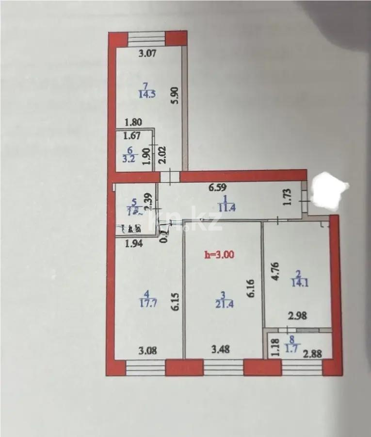 Продажа 3-комнатной квартиры, 88.5 м², ул. Бухар жырау, дом  27 в Астане - фото 7