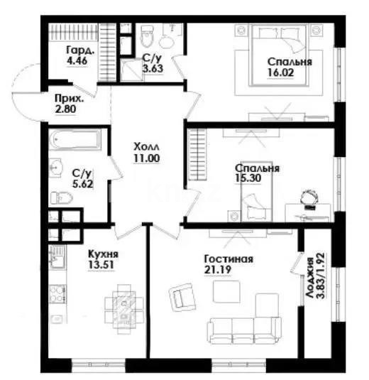 Продажа 3-комнатной квартиры, 95 м² в Алматы