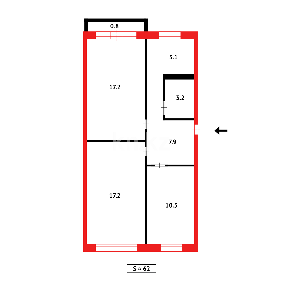 Продажа 3-комнатной квартиры, 62 м² в Темиртау - фото 19