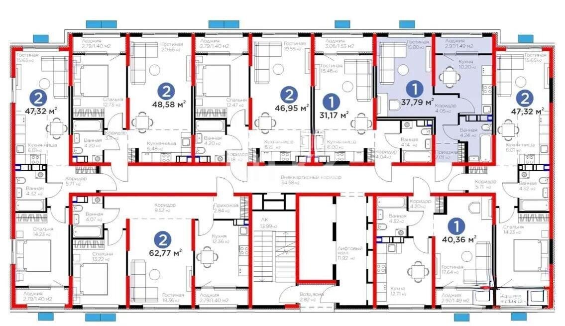 Продажа 1-комнатной квартиры, 37.79 м² в Алматы - фото 3