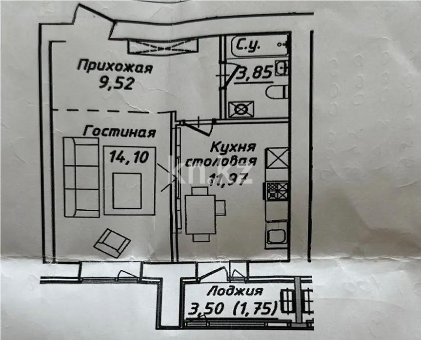 Продажа 1-комнатной квартиры, 42 м² в Астане