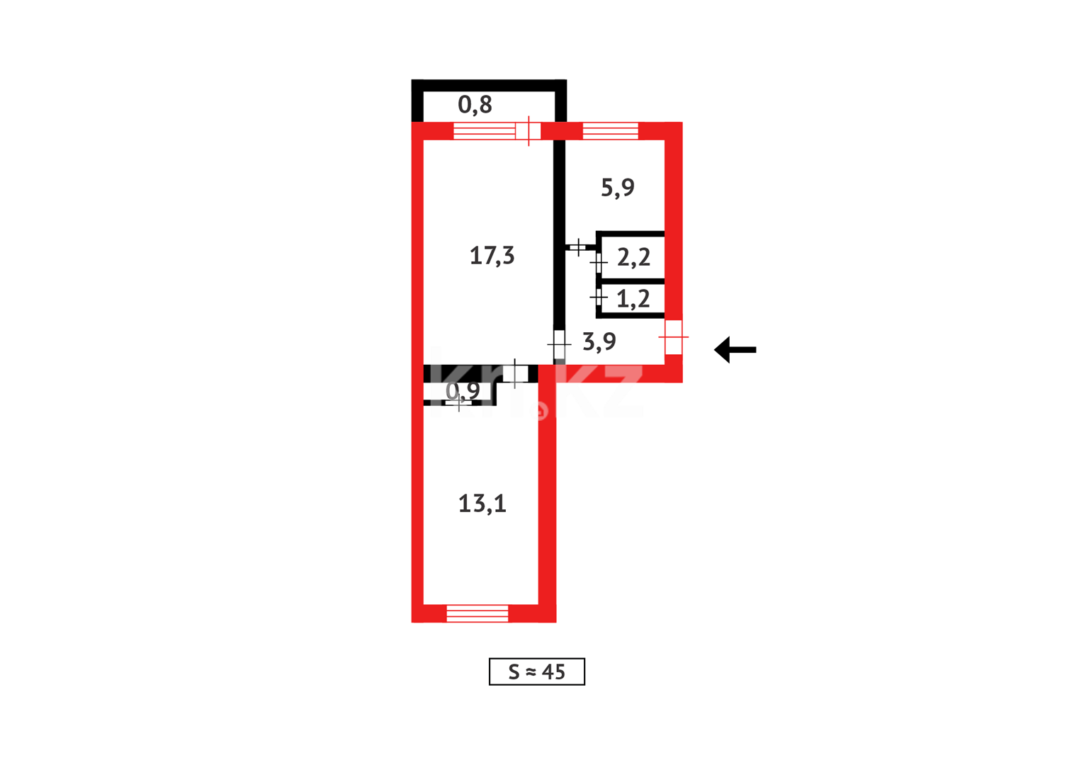Продажа 2-комнатной квартиры, 45 м² в Абае - фото 8