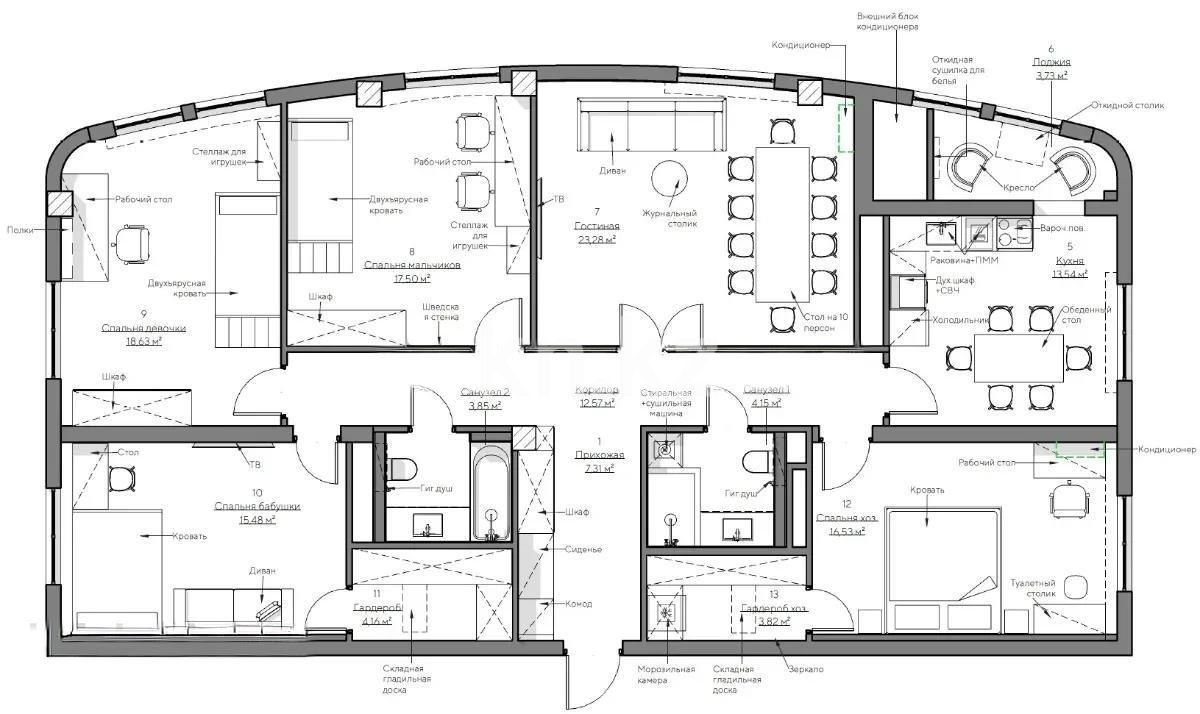 Продажа 5-комнатной квартиры, 145 м² в Астане