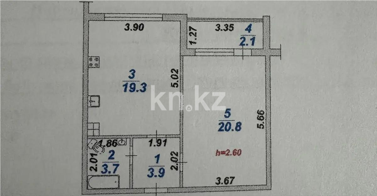 Продажа 1-комнатной квартиры, 50.9 м² в Алматы