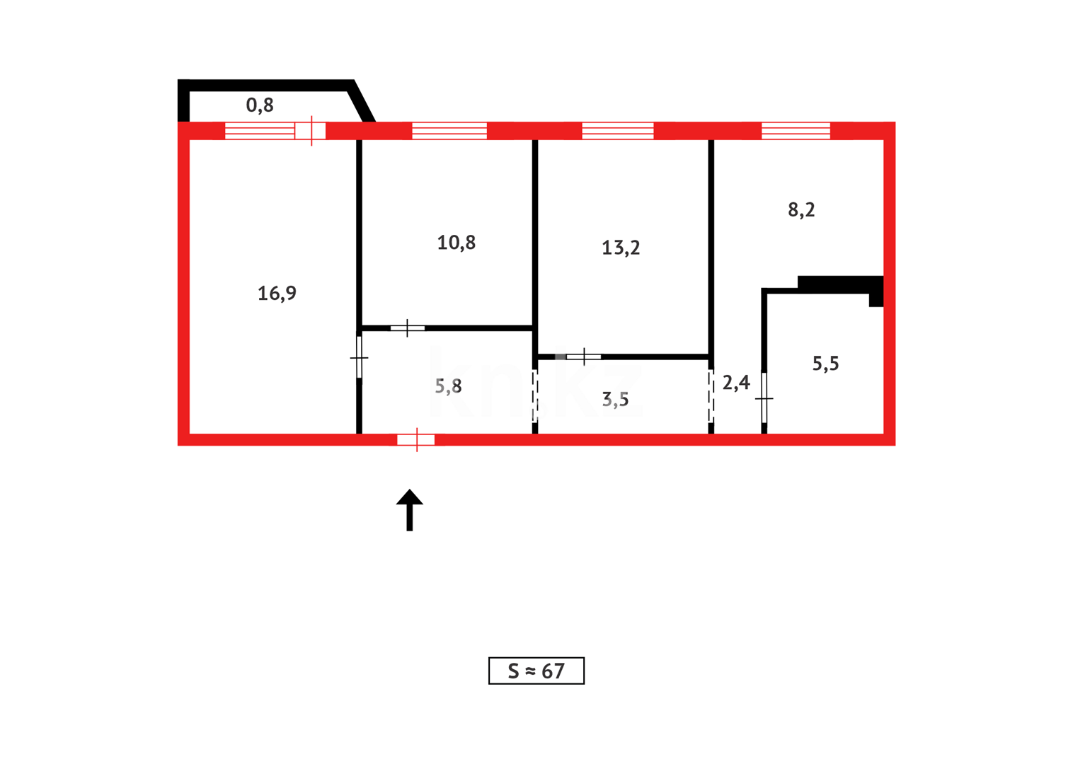 Продажа 3-комнатной квартиры, 67 м² в Темиртау - фото 15