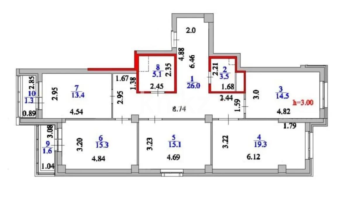Продажа 4-комнатной квартиры, 116 м² в Астане