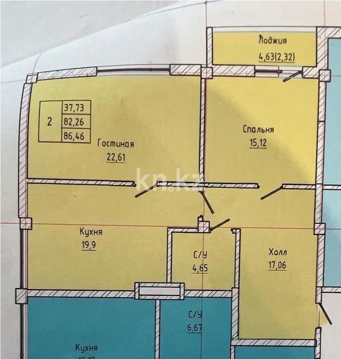 Продажа 2-комнатной квартиры, 86.46 м², мкр-н Курамыс, дом  78 в Алматы