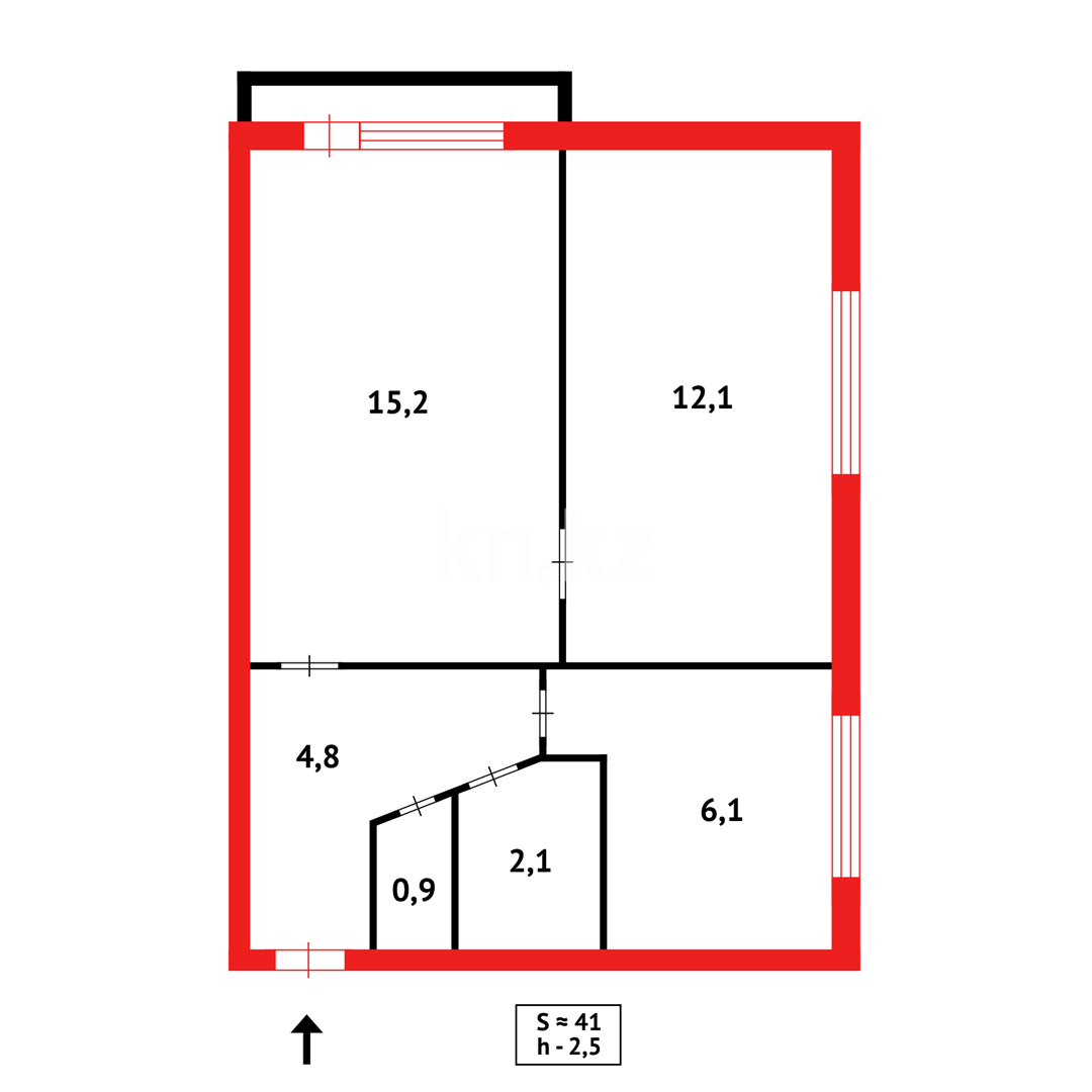 Продажа 2-комнатной квартиры, 44 м², 13 мкр. в Караганде - фото 13