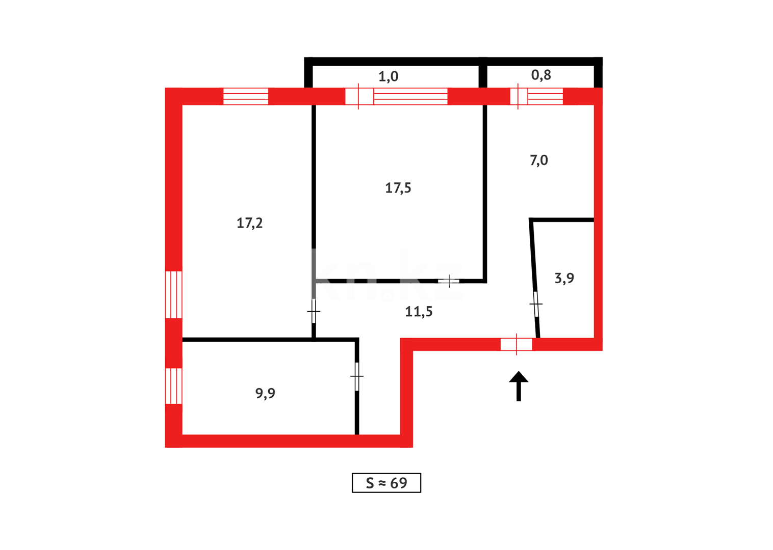 Продажа 3-комнатной квартиры, 68 м² в Темиртау - фото 12