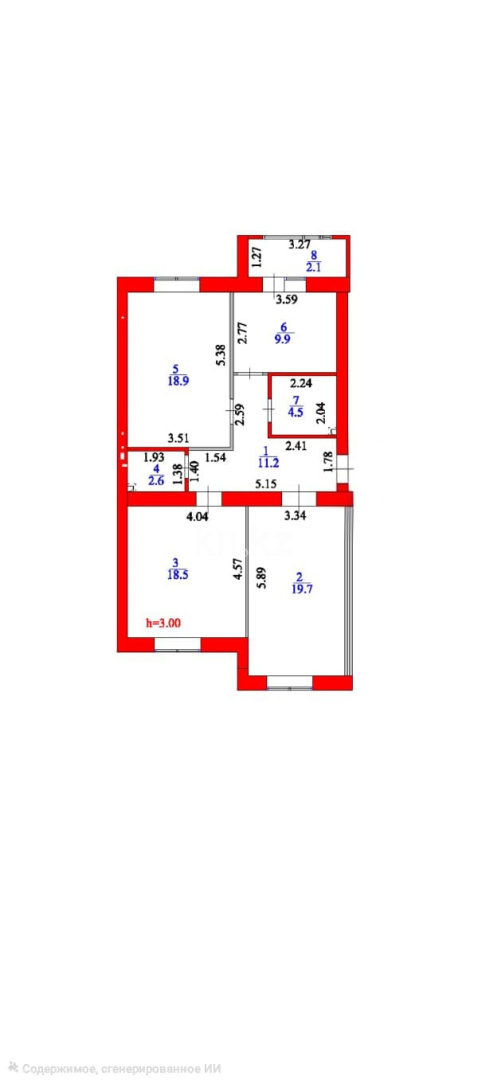 Продажа 3-комнатной квартиры, 87 м² в Астане - фото 12