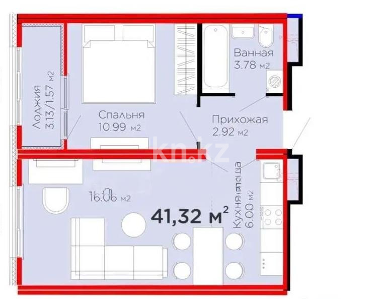 Продажа 2-комнатной квартиры, 41 м² в Астане - фото 2