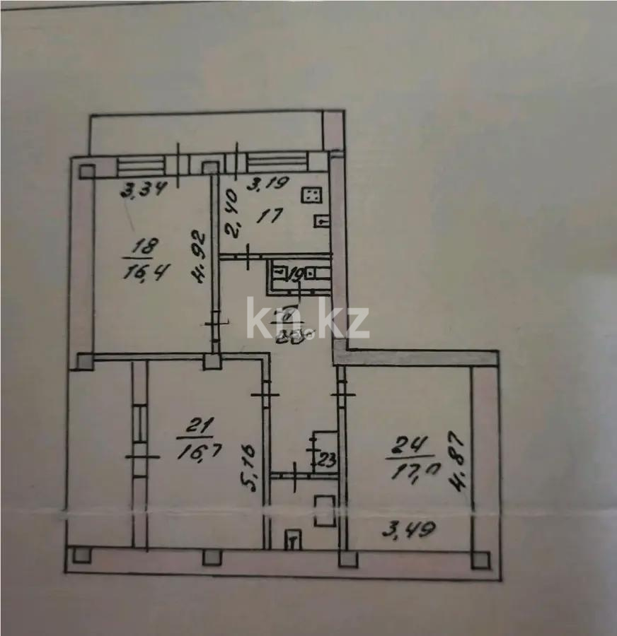 Продажа 3-комнатной квартиры, 74.4 м² в Алматы