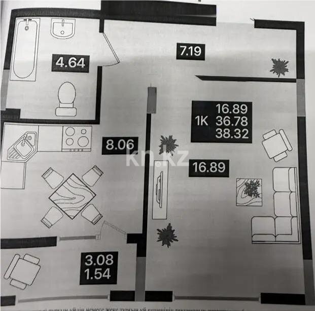 Продажа 1-комнатной квартиры, 38.32 м² в Астане - фото 4