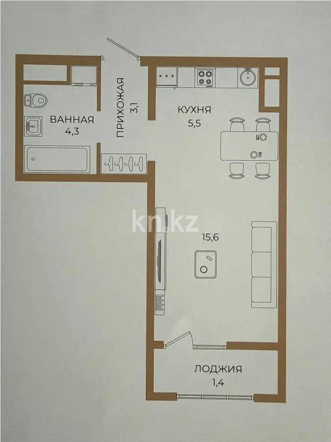 Продажа 1-комнатной квартиры, 30.3 м² в Алматы - фото 3