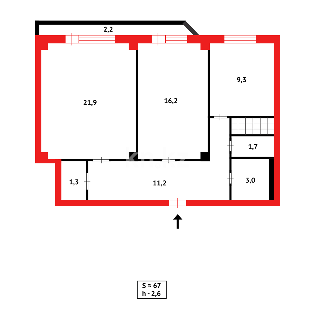 Продажа 2-комнатной квартиры, 68 м², ул. Ашимова в Караганде - фото 18