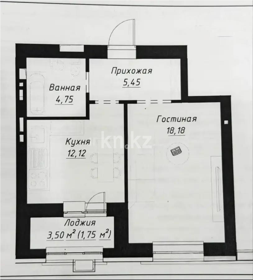 Продажа 1-комнатной квартиры, 41.3 м² в Астане - фото 4