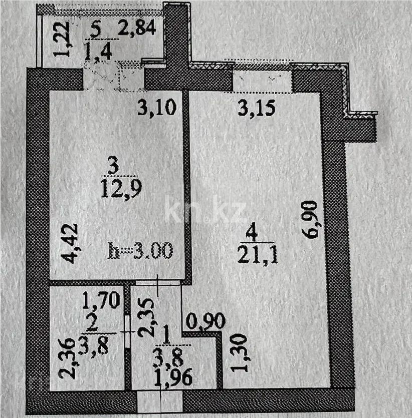 Продажа 1-комнатной квартиры, 43 м² в Астане