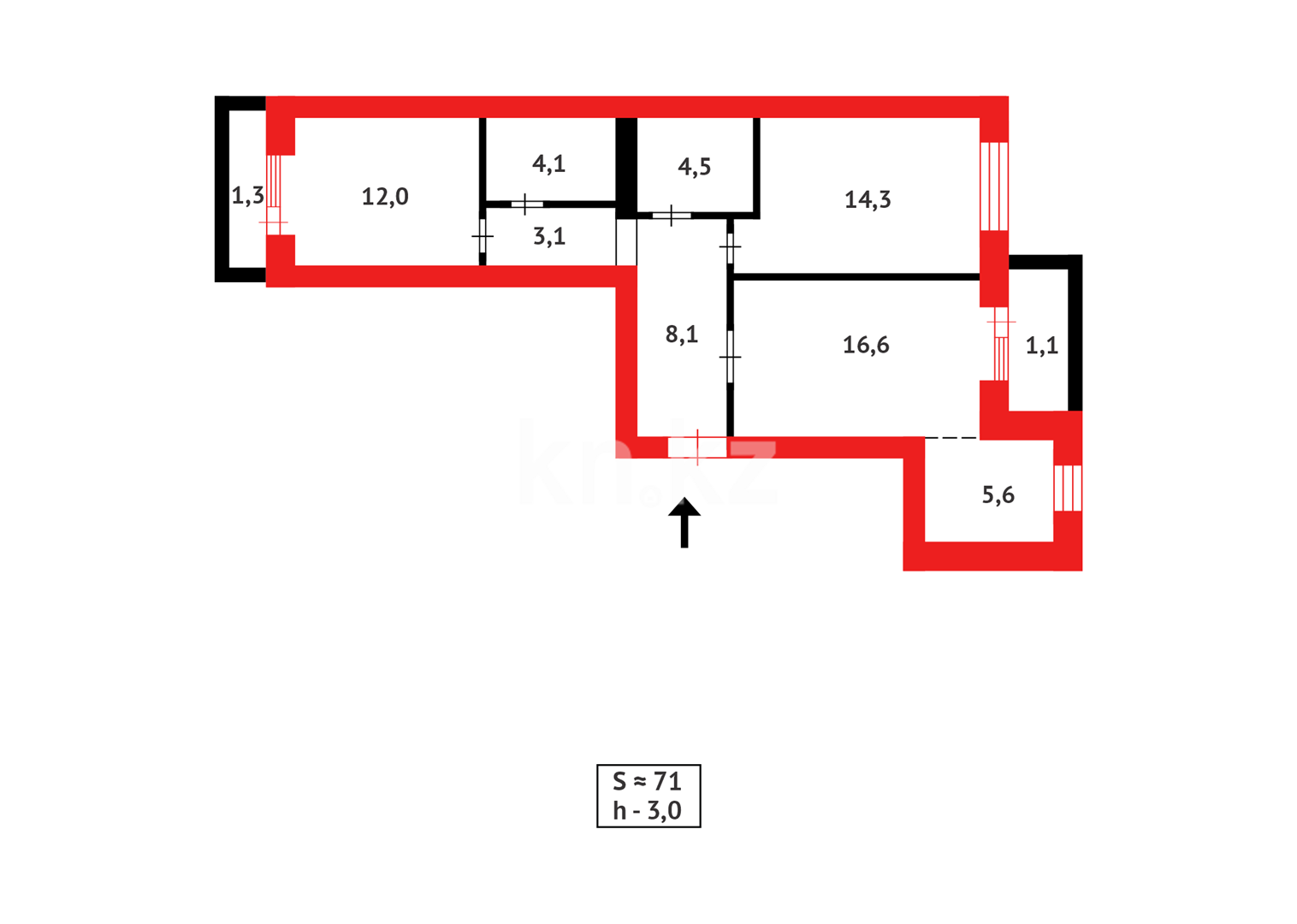 Продажа 3-комнатной квартиры, 70 м² в Караганде - фото 21
