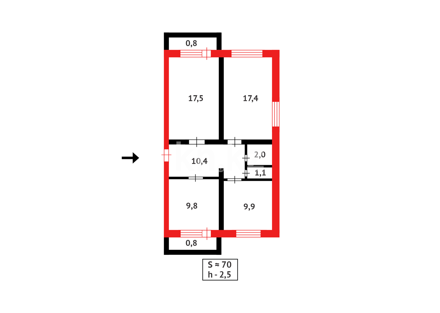 Продажа 3-комнатной квартиры, 69 м² в Абае - фото 9