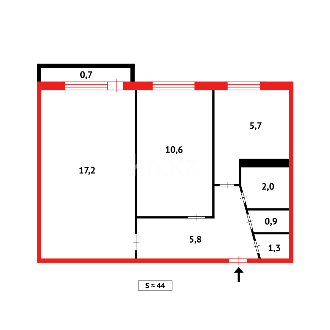 Продажа 2-комнатной квартиры, 44 м² в Караганде - фото 12