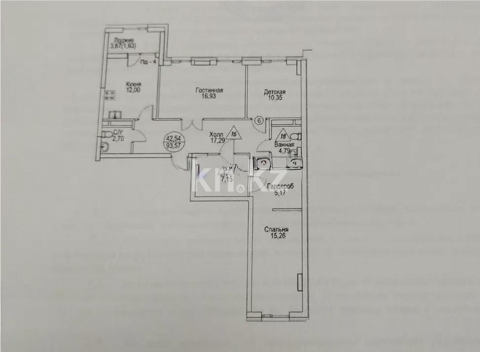 Продажа 3-комнатной квартиры, 93.57 м², ул. Айтматова, дом  48 стр в Астане