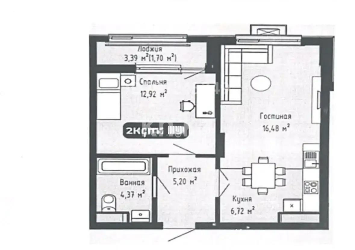 Продажа 2-комнатной квартиры, 47.39 м², ул. А-102, дом  11/2 в Астане