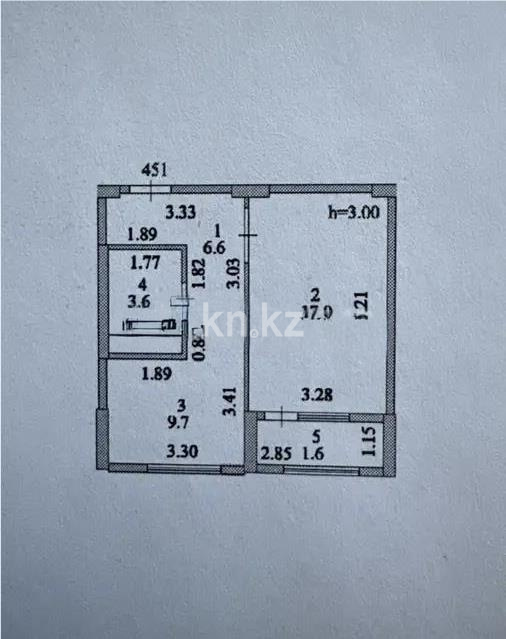 Продажа 1-комнатной квартиры, 38.5 м² в Астане