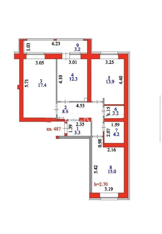 Продажа 3-комнатной квартиры, 80.1 м² в Астане