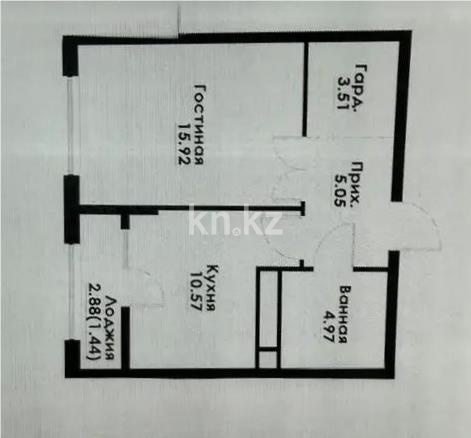 Продажа 1-комнатной квартиры, 41.46 м² в Алматы