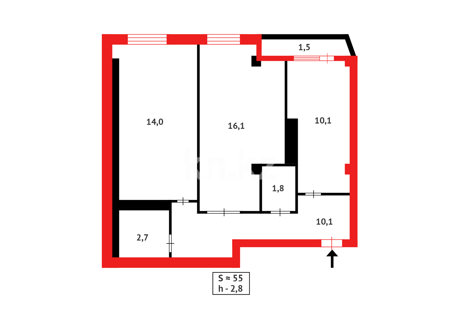 Продажа 2-комнатной квартиры, 55 м² в Астане - фото 12